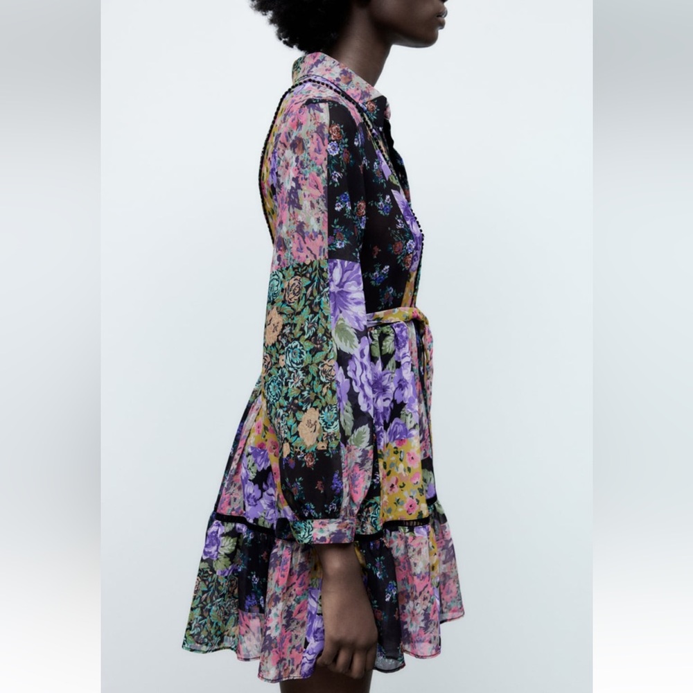 Zara floral printed short dress - Picture 4 of 7